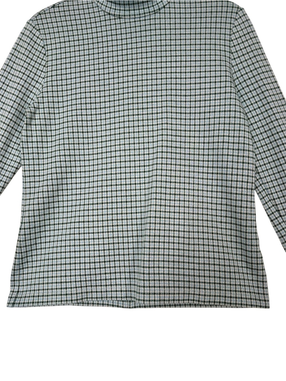 Lacoste Preppy Plaid Mock Neck Top Collegiate Retro Quiet Luxury Classic Career - Picture 4 of 10